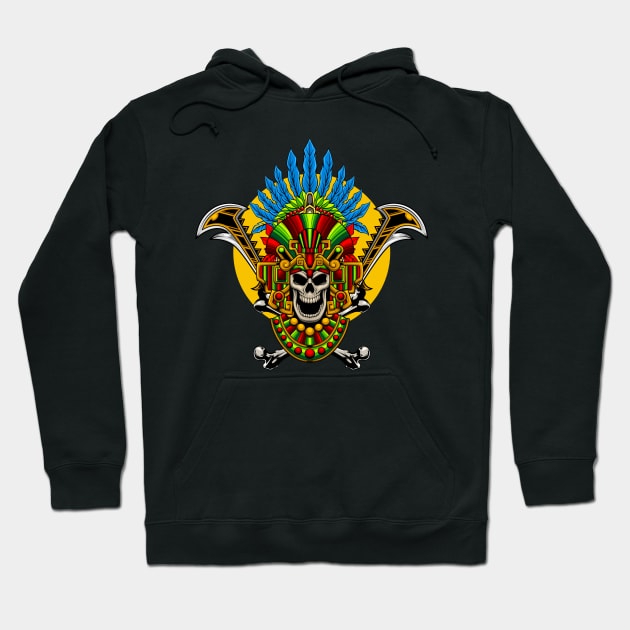 Aztec Skull 1.1 Hoodie by Harrisaputra